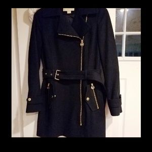 ⬇️Michael Kors asymmetrical belted wool coat ♦️